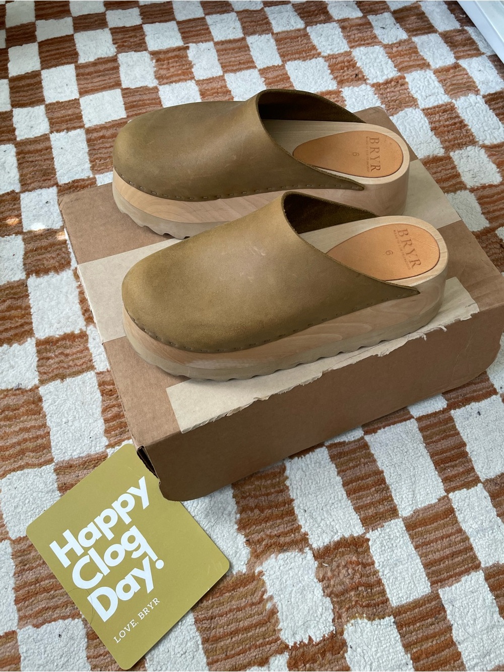 Bryr Kelp Leather Platform Chonk Clogs Size 6 / 36